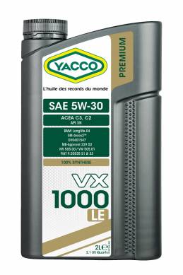 Олива моторна YACCO VX 1000 LE 5W30, 5л